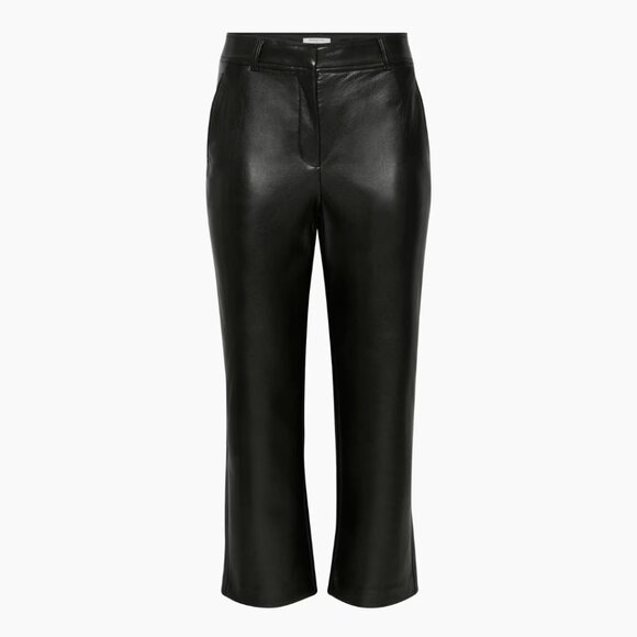 Aritzia Babaton Command Cropped Pant | Black Vegan Leather | Size 12/L - Picture 1 of 15